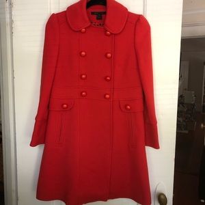 Marc by Marc Jacobs Red Button Down Coat